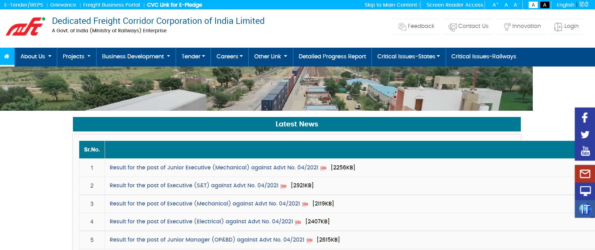 DFCCIL JE, Executive Result 2022 (Out), Cutoff Marks & Merit List!!