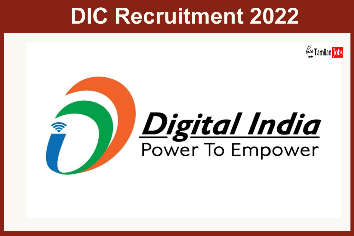 DIC Recruitment 2022 - Tamilan Jobs DIC Recruitment 2022