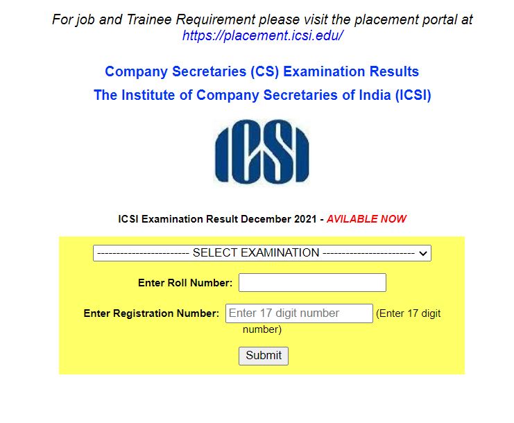 ICSI CS Professional, Executive Result 2022