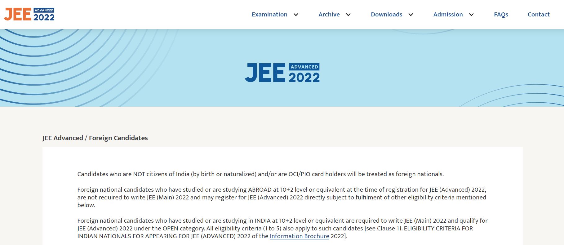 JEE Advanced 2022 Exam Date