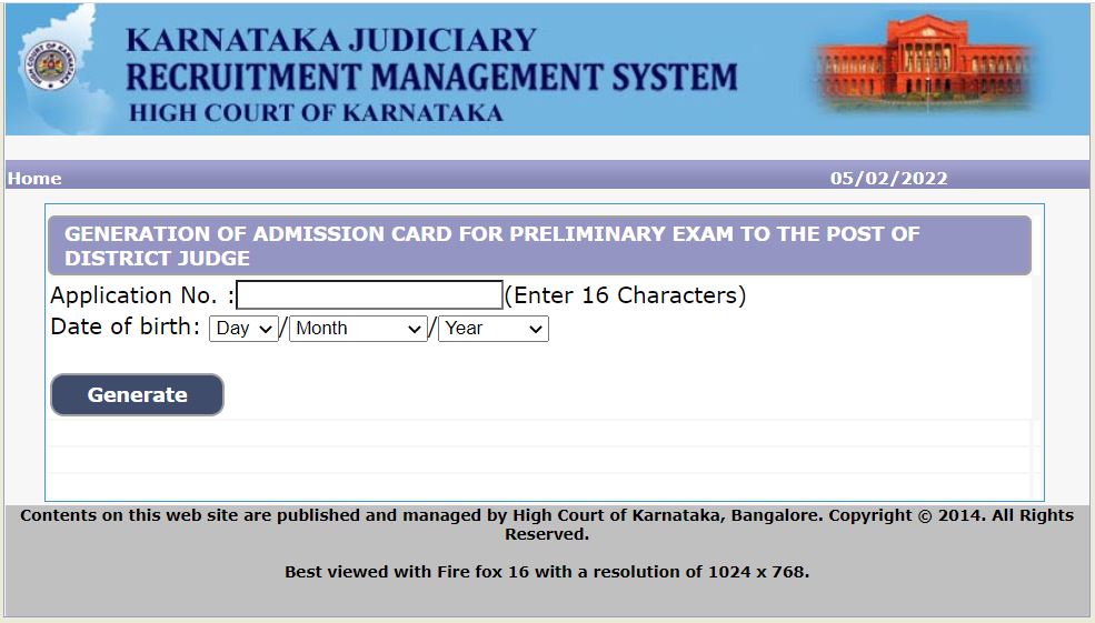 Karnataka High Court District Judge Hall Ticket 2022