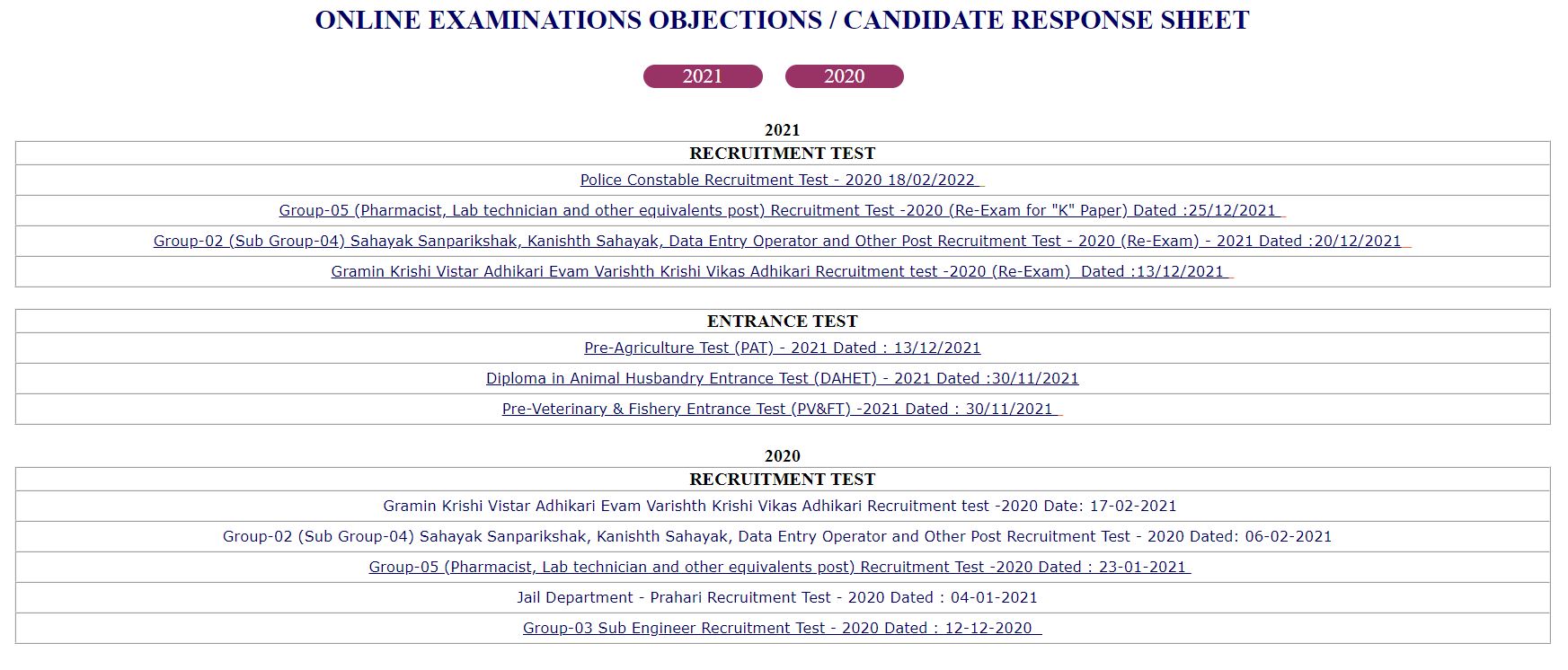 MPPEB Police Response Sheet 2022