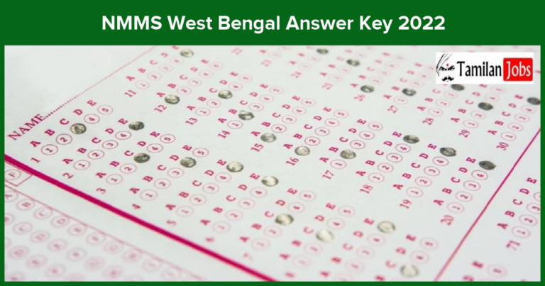 NMMS West Bengal Answer Key 2022 (Released soon) @ scholarships.wbsed.gov.in