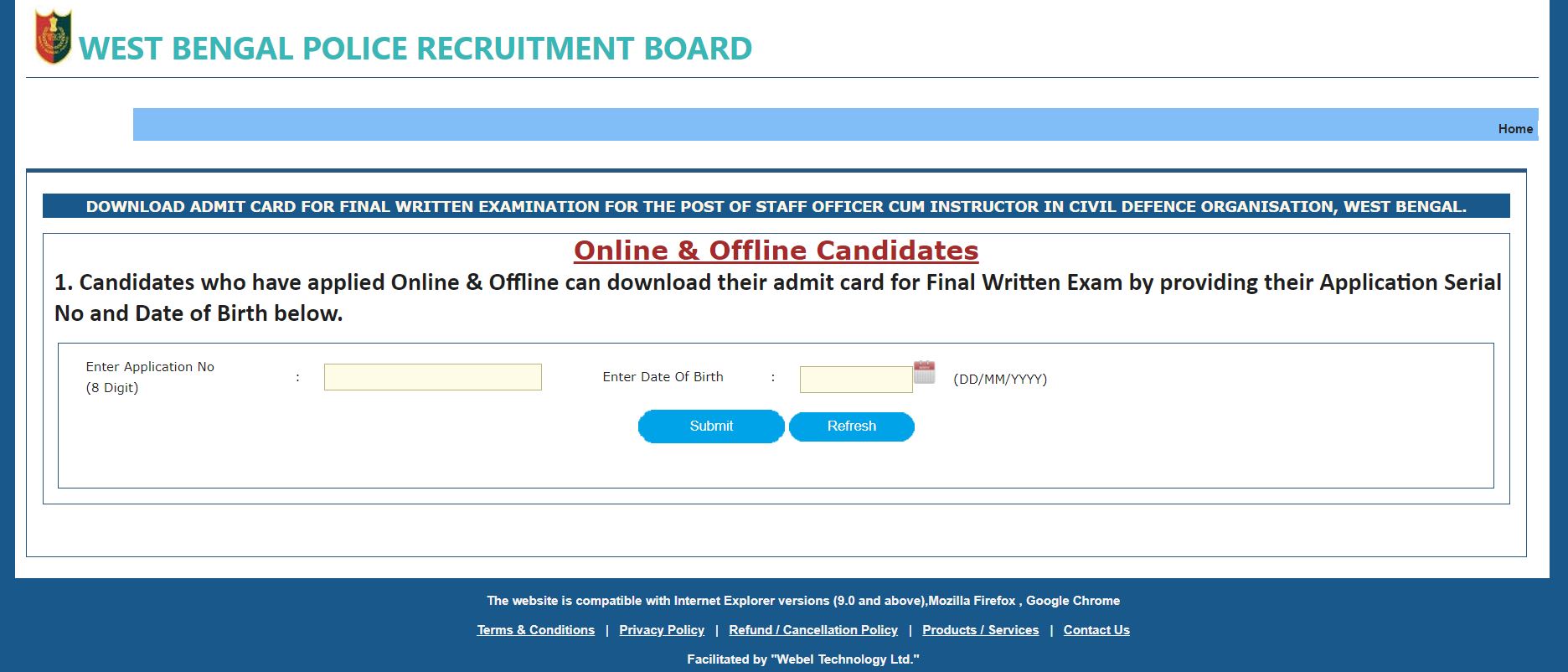 WB Police Staff Officer Admit Card 2022