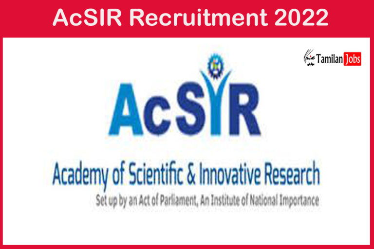AcSIR Recruitment 2022