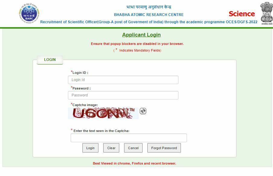 BARC OCES DGFS Admit Card 2022 