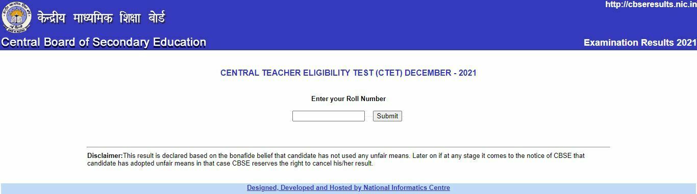 CTET Result 2021-22