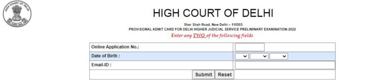 Delhi High Court HJS Admit Card 2022 for Judicial Service Prelims Exam