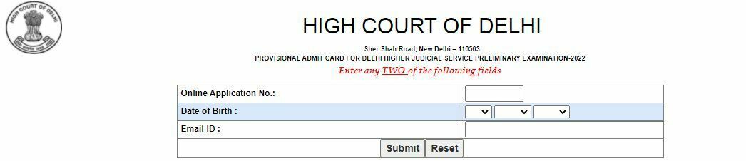 Delhi High Court HJS Admit Card 2022 for Judicial Service Prelims Exam