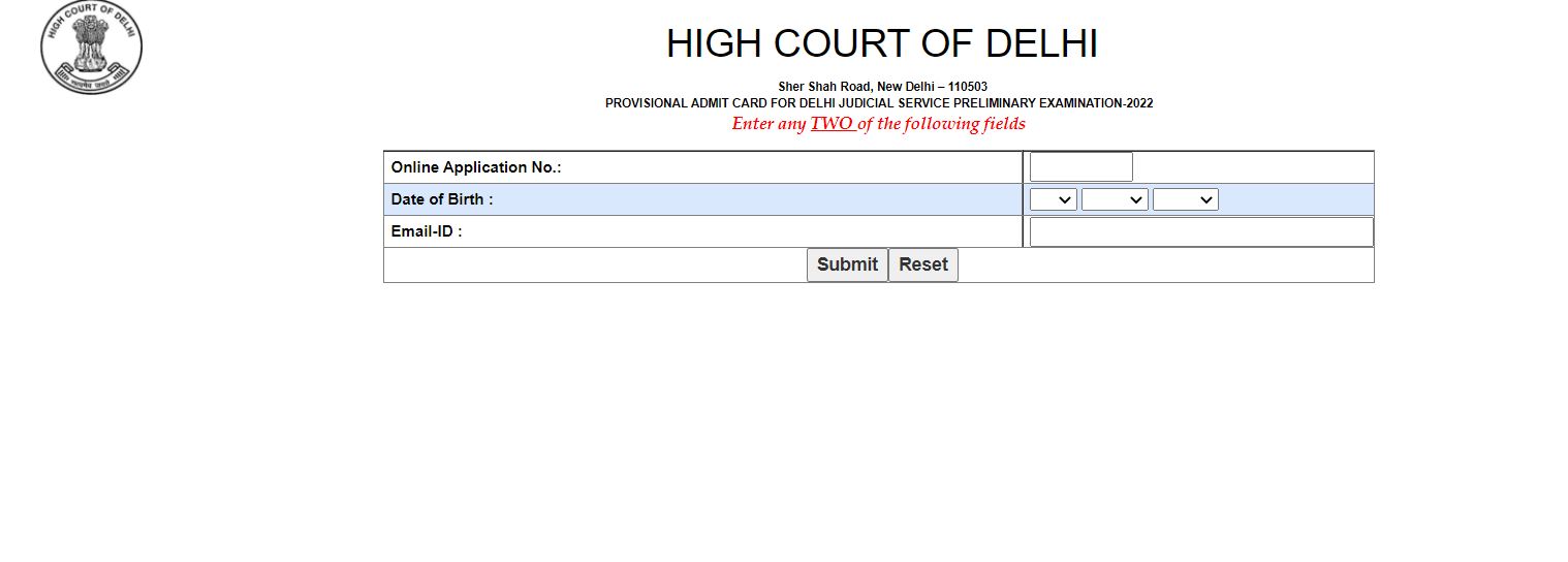 Delhi High Court Judicial Service Prelims Admit Card 2022