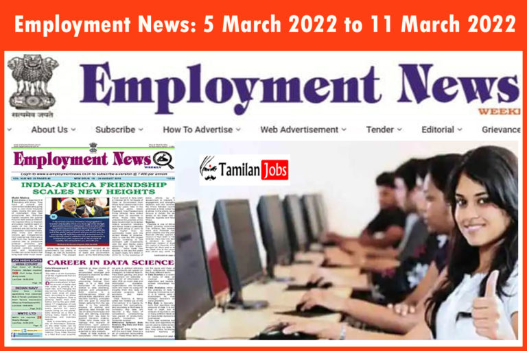 Employment News: 5 March 2022 to 11 March 2022