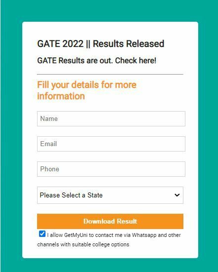 GATE 2022 Result