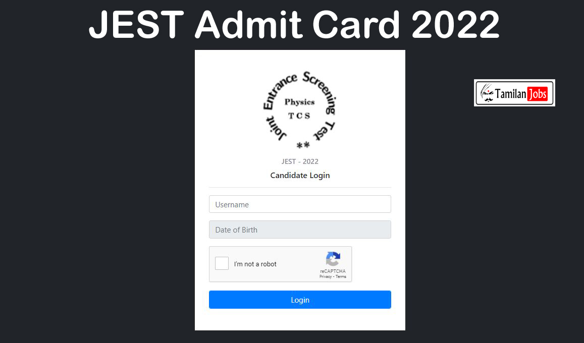 JEST Admit Card 2022