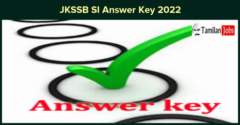 JKSSB SI Answer Key 2022
