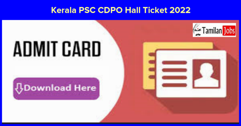 Kerala PSC CDPO Hall Ticket 2022