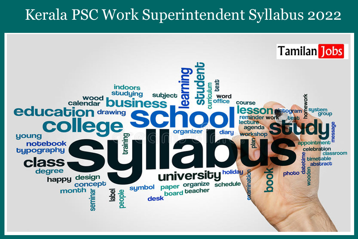 Kerala PSC Work Superintendent Syllabus 2022