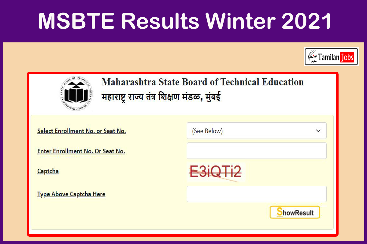 MSBTE Results Winter 2021