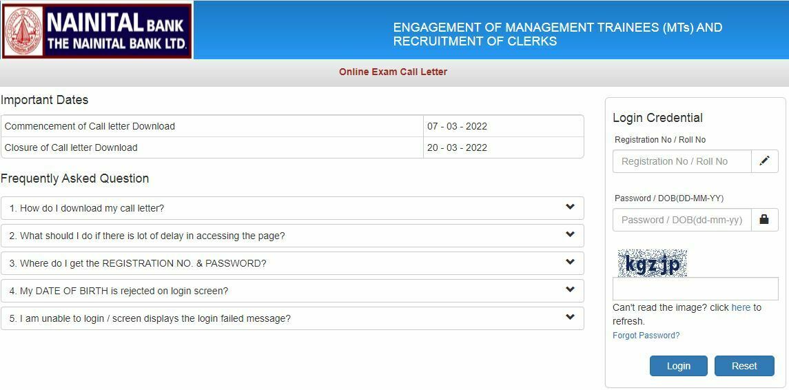 Nainital Bank Admit Card 2022 Out for Clerk and MT Posts