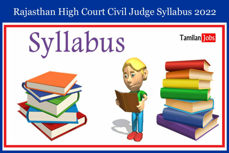Rajasthan High Court Civil Judge Syllabus 2022