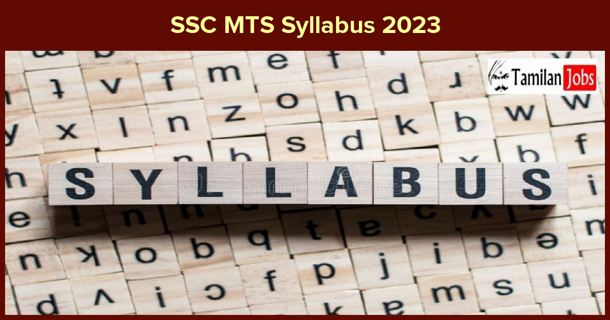 Ssc Mts Syllabus 2023