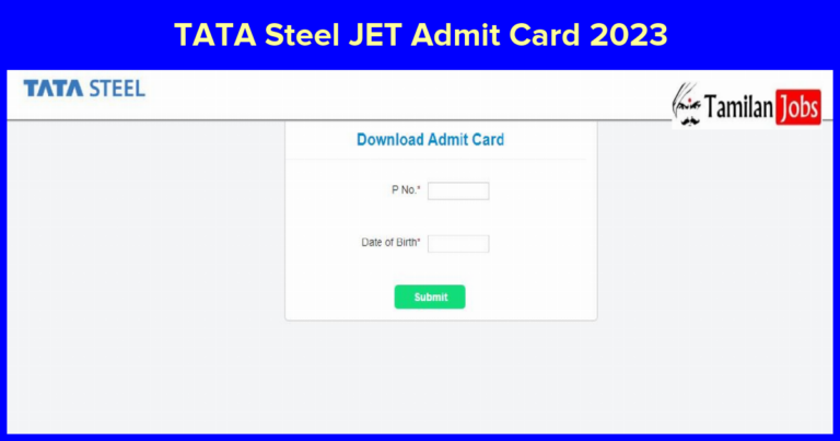 TATA Steel JET Admit Card 2023