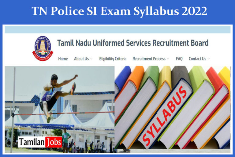 TN Police SI Exam Syllabus 2022