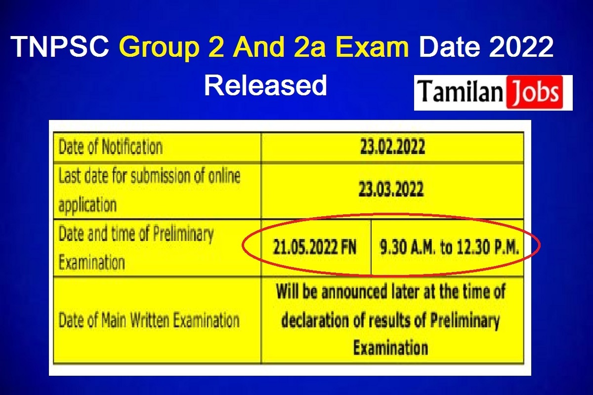 TNPSC Group 2 And 2a Exam 2022