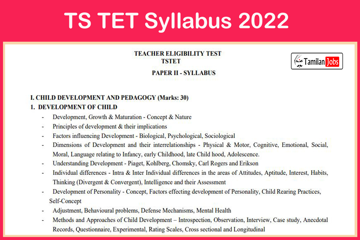 TS TET Syllabus 2022