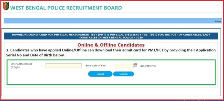 WB Police SI Admit Card 2022 (Out) Check PET, PMT Test Date