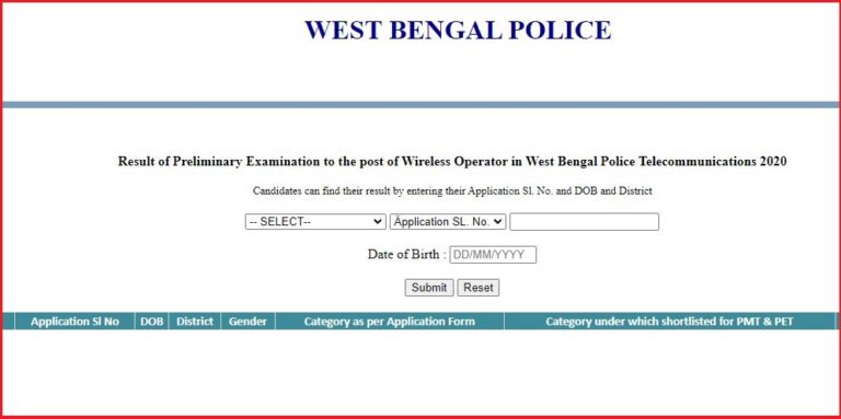 WBP Wireless Operator Result 2022 Out Check WB Police Prelims Results Here