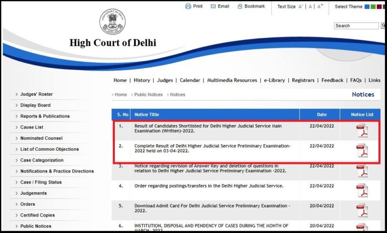 Delhi High Court Judicial Service Result 2022 Revealed Check Shortlisted List