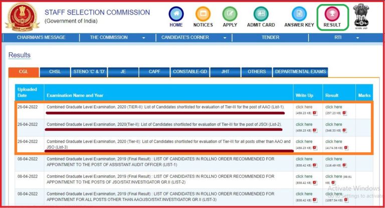 SSC CGL Tier 2 Result 2022 Out, Check Cut Off & Merit List Here