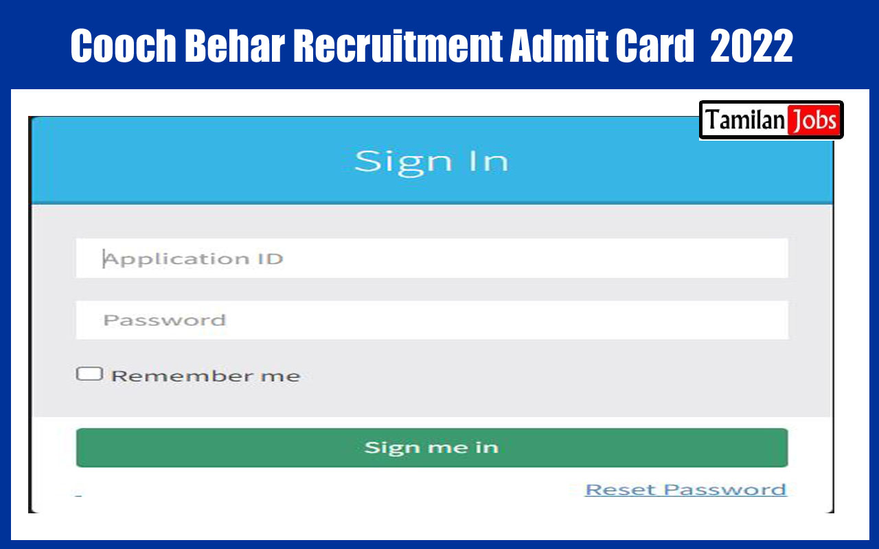 Cooch Behar Recruitment Admit Card 2022