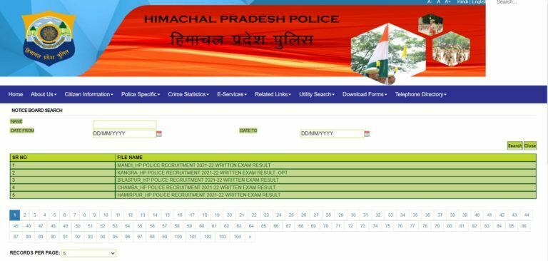 HP Police Constable Download Link for All Regions