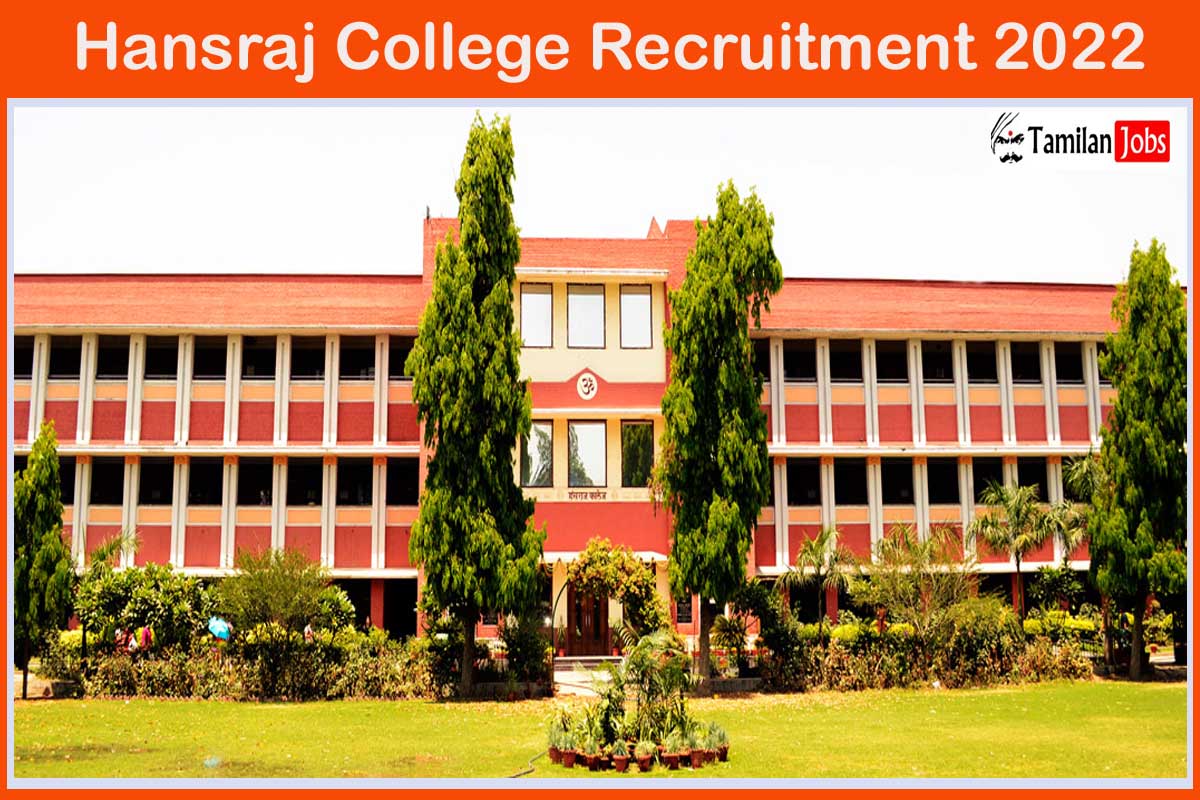 Hansraj College Recruitment 2022