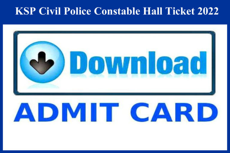 KSP Civil Police Constable Hall Ticket 2022
