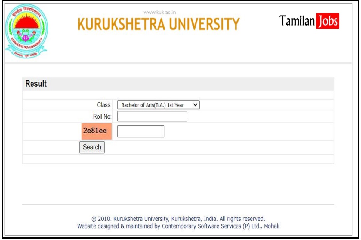 KUK BA 1st Year Result 2022