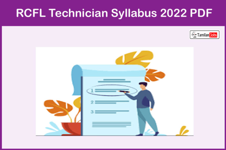 RCFL Technician Syllabus 2022 PDF