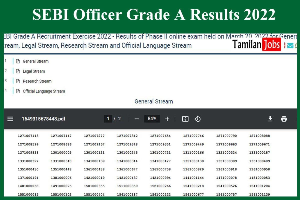 SEBI Officer Grade A Results 2022