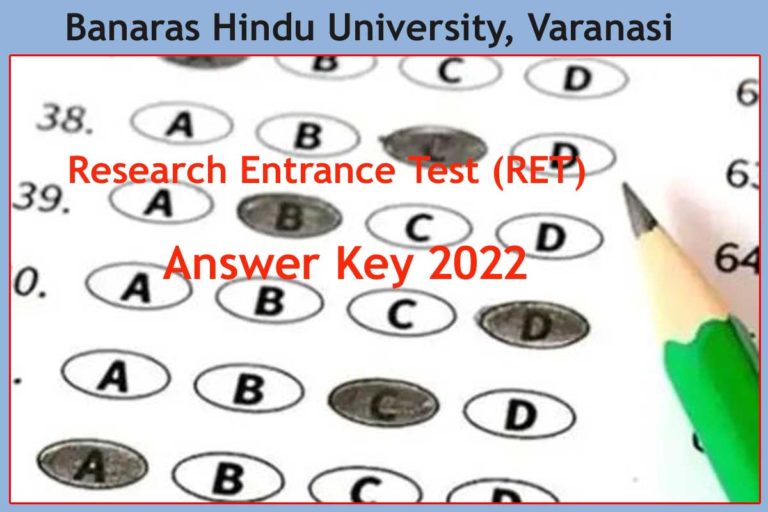 BHU RET Answer key 2022 (Out), Download @ bhuonline.in