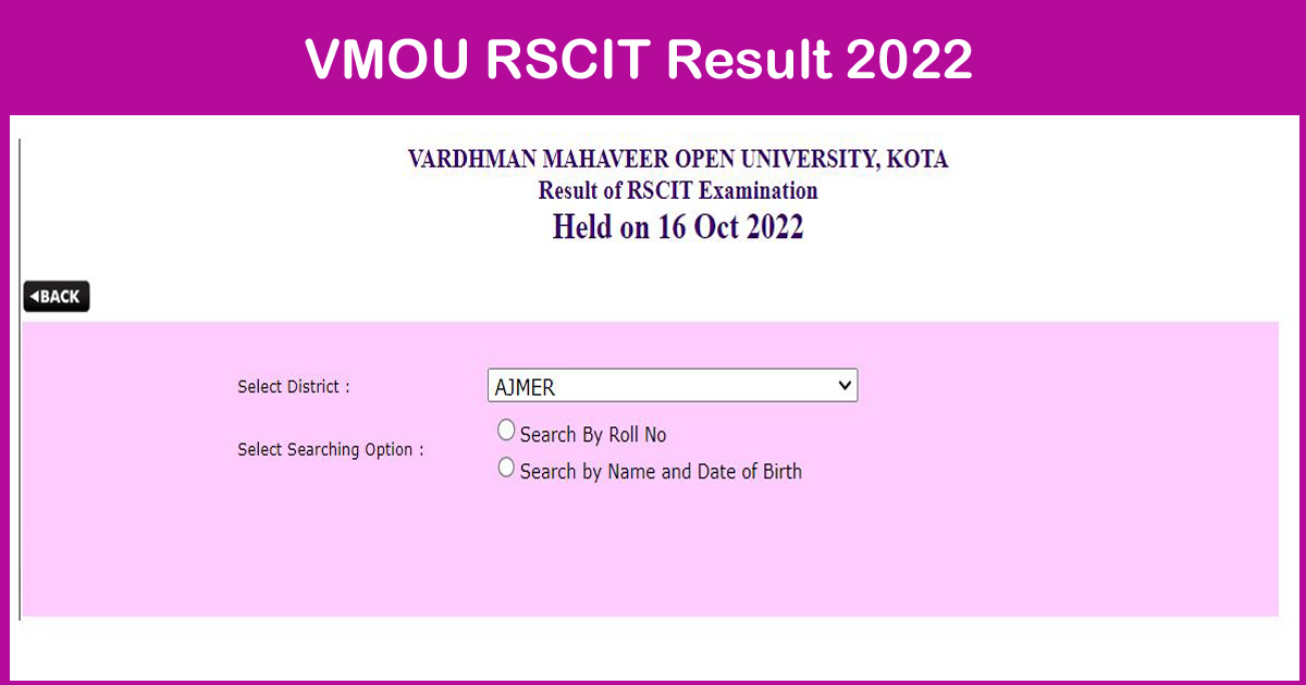 VMOU RSCIT Result 2022