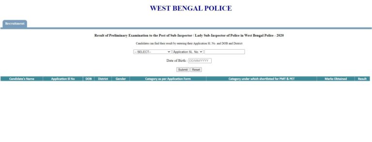 West Bengal Police Results 2022
