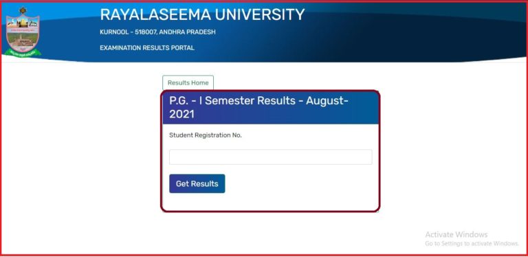 Rayalaseema University PG Result 2022 Out, Check 1st Sem Results Here