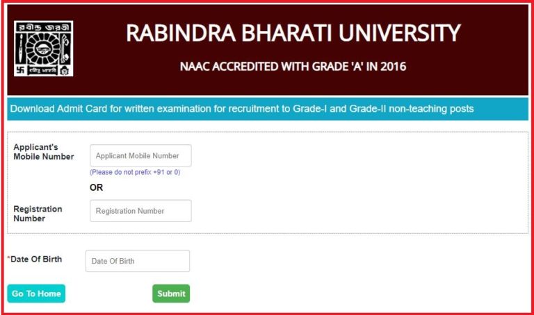 RBU Non Teaching Admit Card 2022 Out Check Junior Asst Exam Dates Here