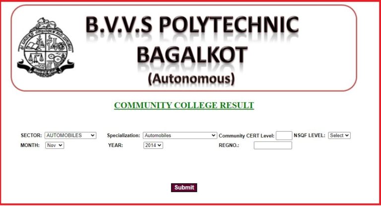 BVVS Polytechnic Result 2022 Released Check Out Results Here @ bvvspolytech.com
