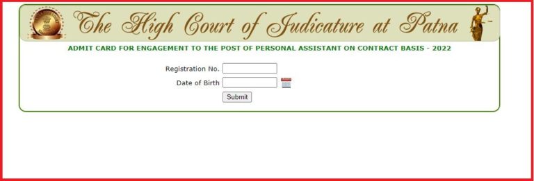 Patna High Court Personal Assistant Admit Card 2022 Out Check PA Exam Date