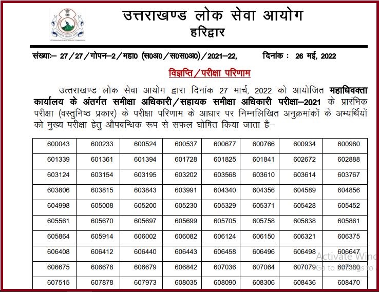 UKPSC RO, ARO Result 2022 Released Check Main Exam Date Here