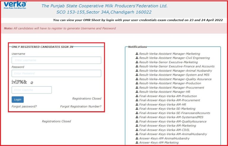 Punjab Verka Milkfed Assistant Manager, Senior Executive Result 2022 Out Check Here