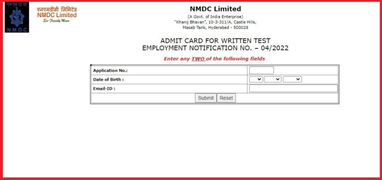 NMDC Workmen Admit Card 2022 Out Check Exam Date Here