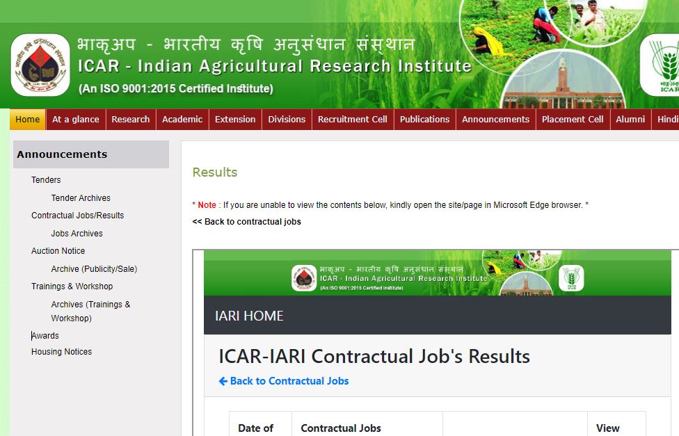 ICAR IARI Technician Result 2022